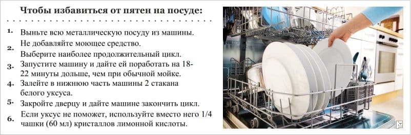Что делать, если после мытья в посудомойке посуда стала грязной