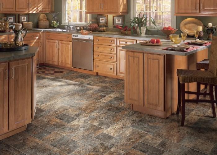 Керамический пол на кухне Керамический пол на кухне