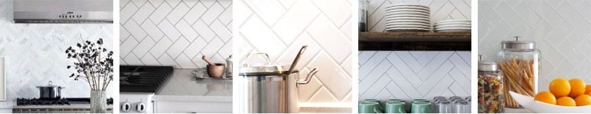 Кладка елочка в оформлении фартука на кухне