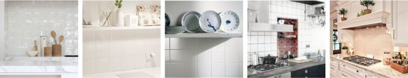 Квадратная кладка в оформлении фартука на кухне