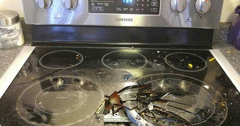 плита из стеклокерамики раскололась