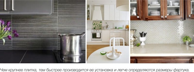 Размеры фартука из плитки